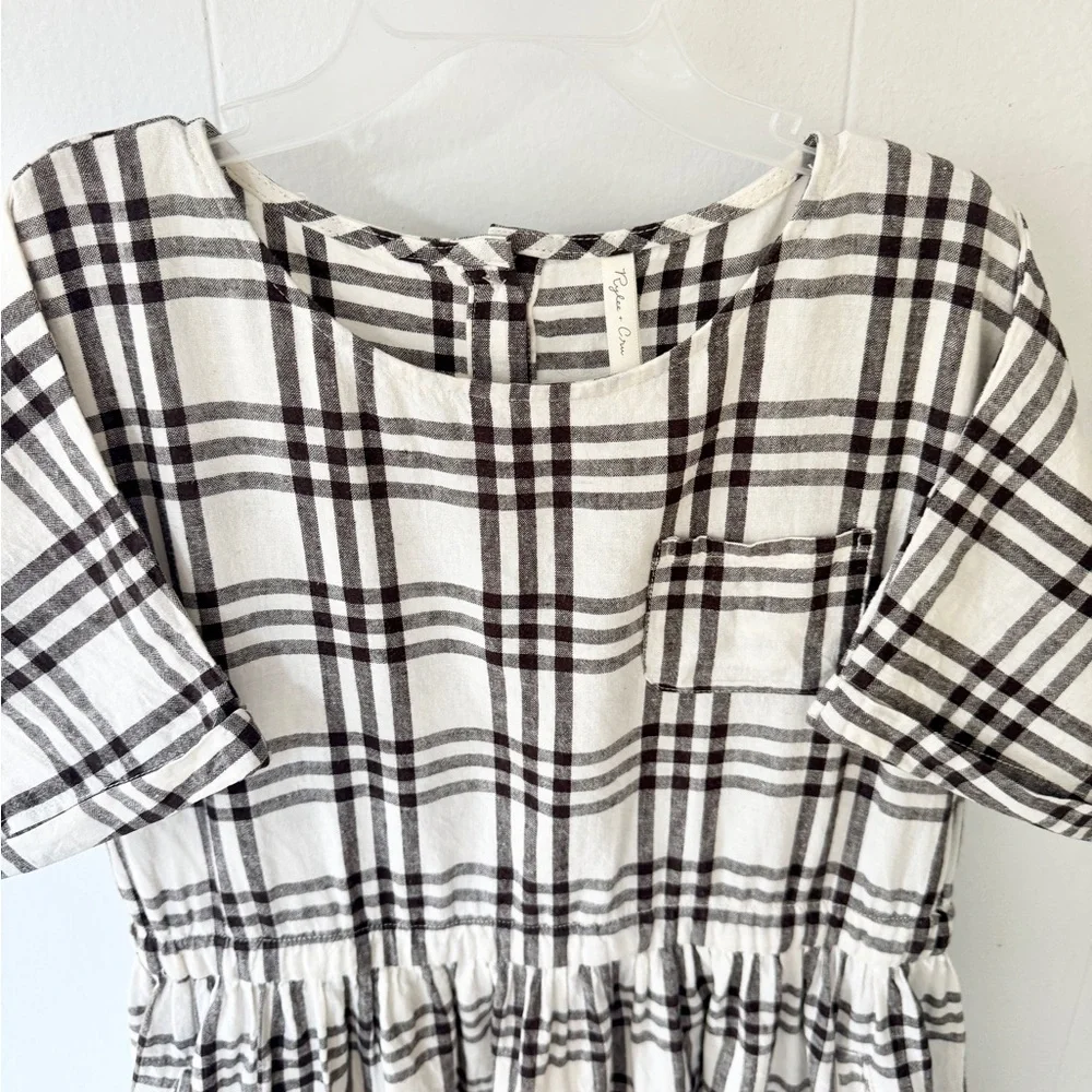 ✨ Rylee + Cru Plaid Linen Blend Dress | Size 8–9Y ✨ - Picture 4 of 9
